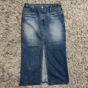 Vintage 2000s Denim Maxi With Front Slit Size 13